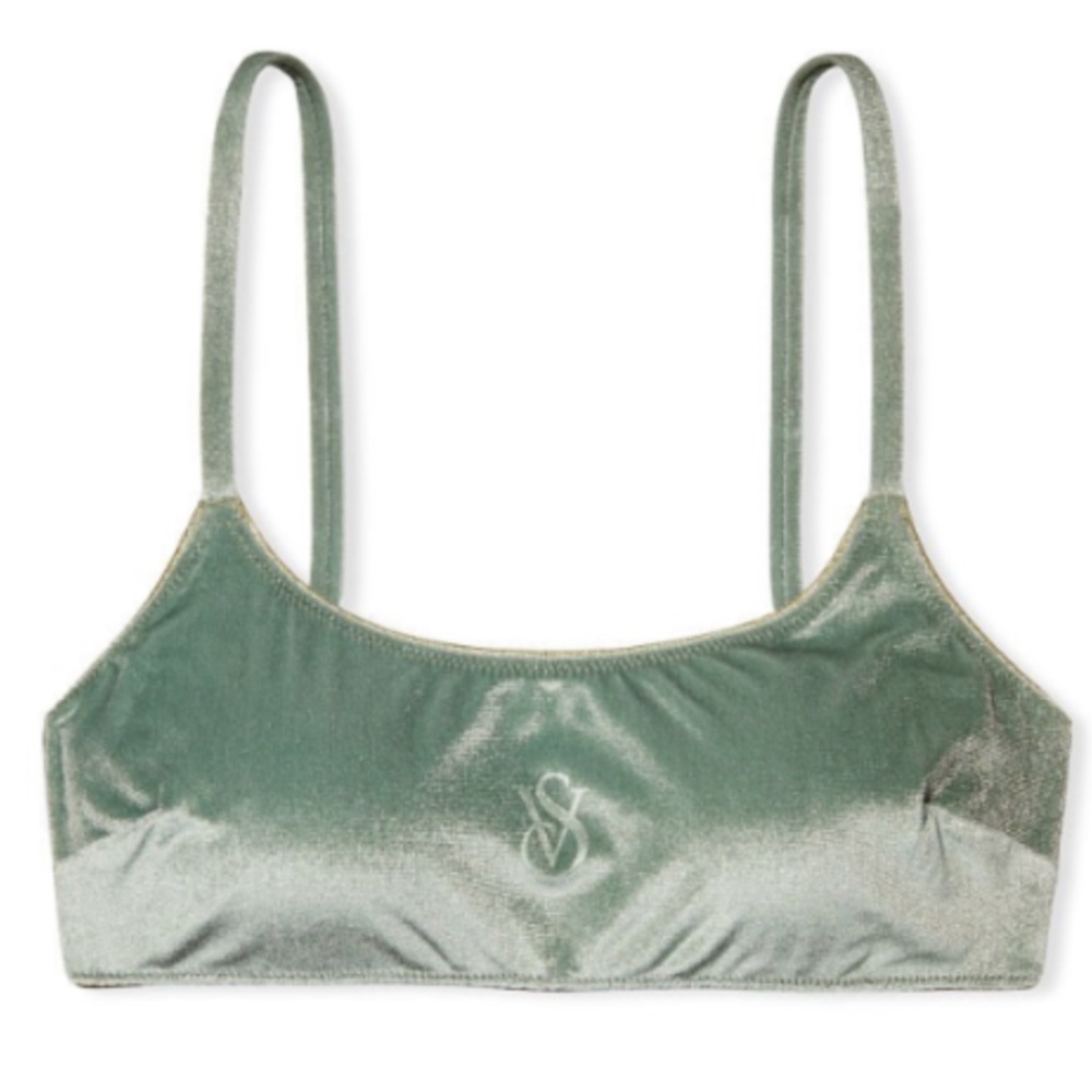 **FINAL CLEARANCE PRICE**  Velvet Scoop Swim Bikini Bralette Top Green